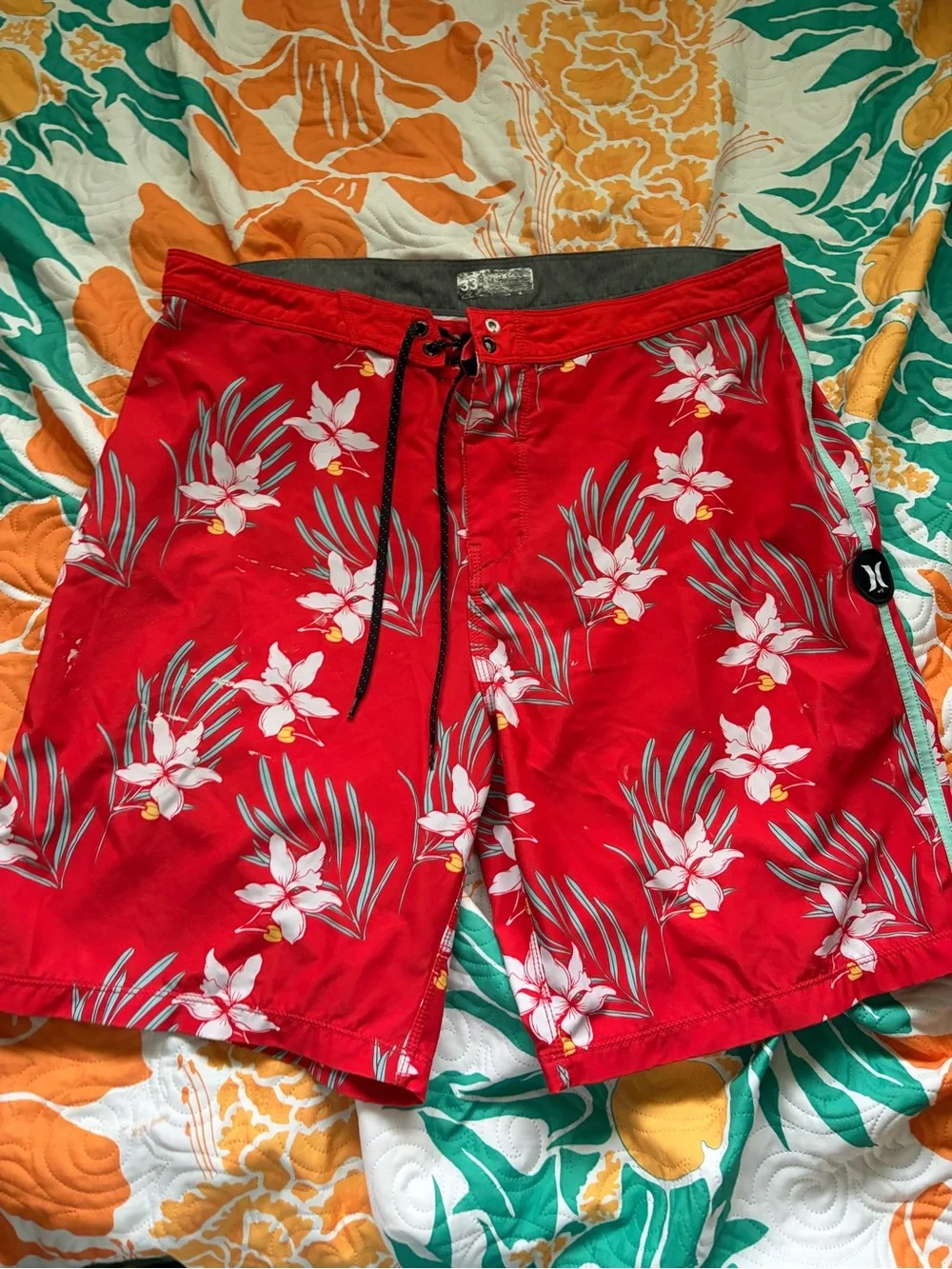 Hurley Red Floral Board Shorts for Men